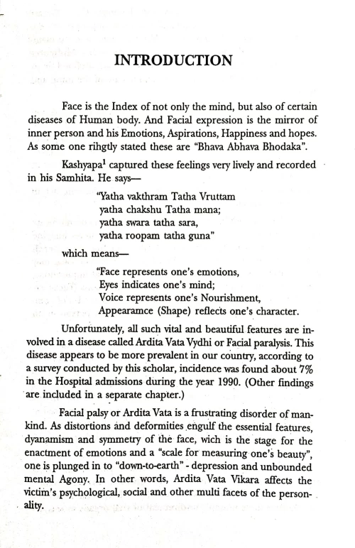 Conceptual And Clinical Study of Ardita Vata ( Facial Palsy)